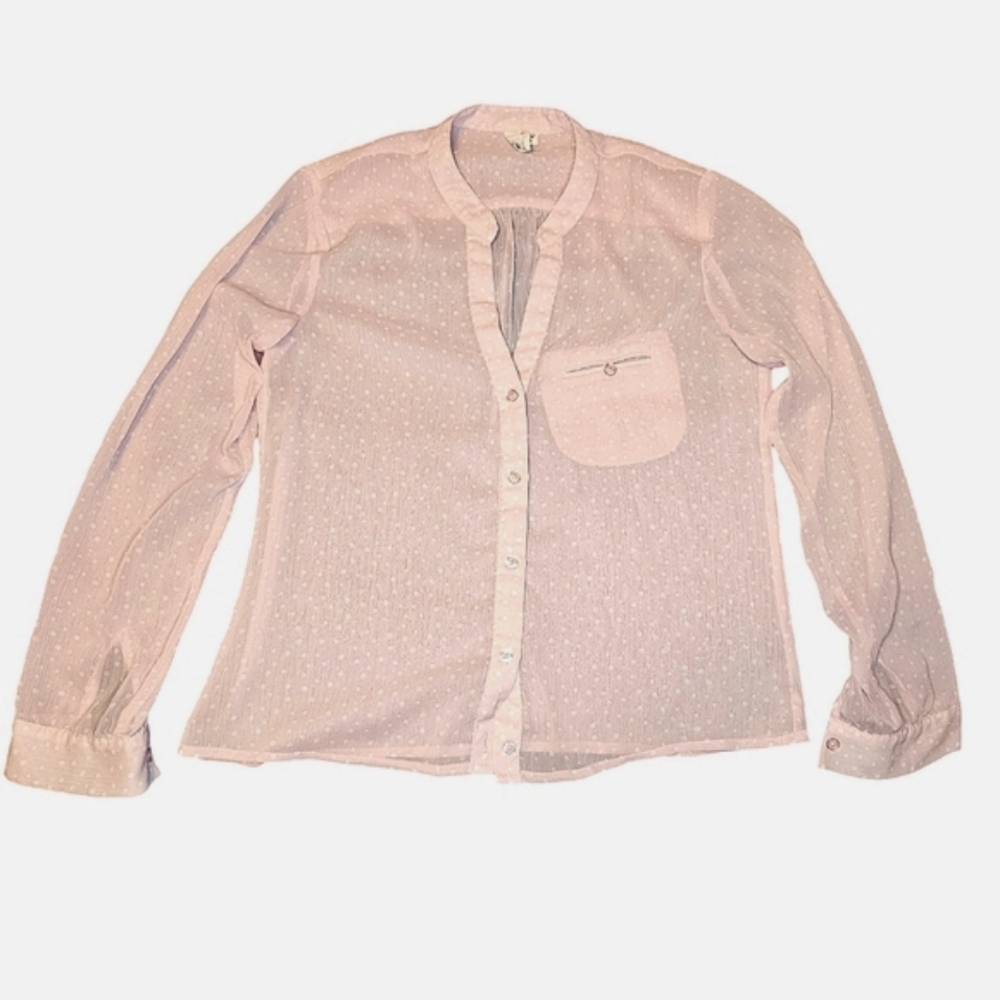 Kut From the Kloth Pink and White Polka Dot Blouse size S